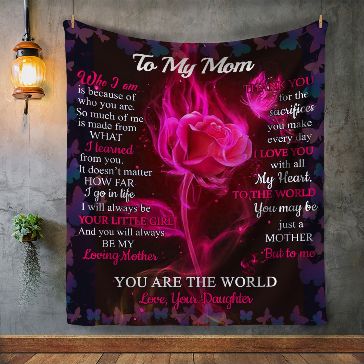 Mom - You Are The World | Premium Plush Blanket, Queen, Throw, Fleece, Sherpa