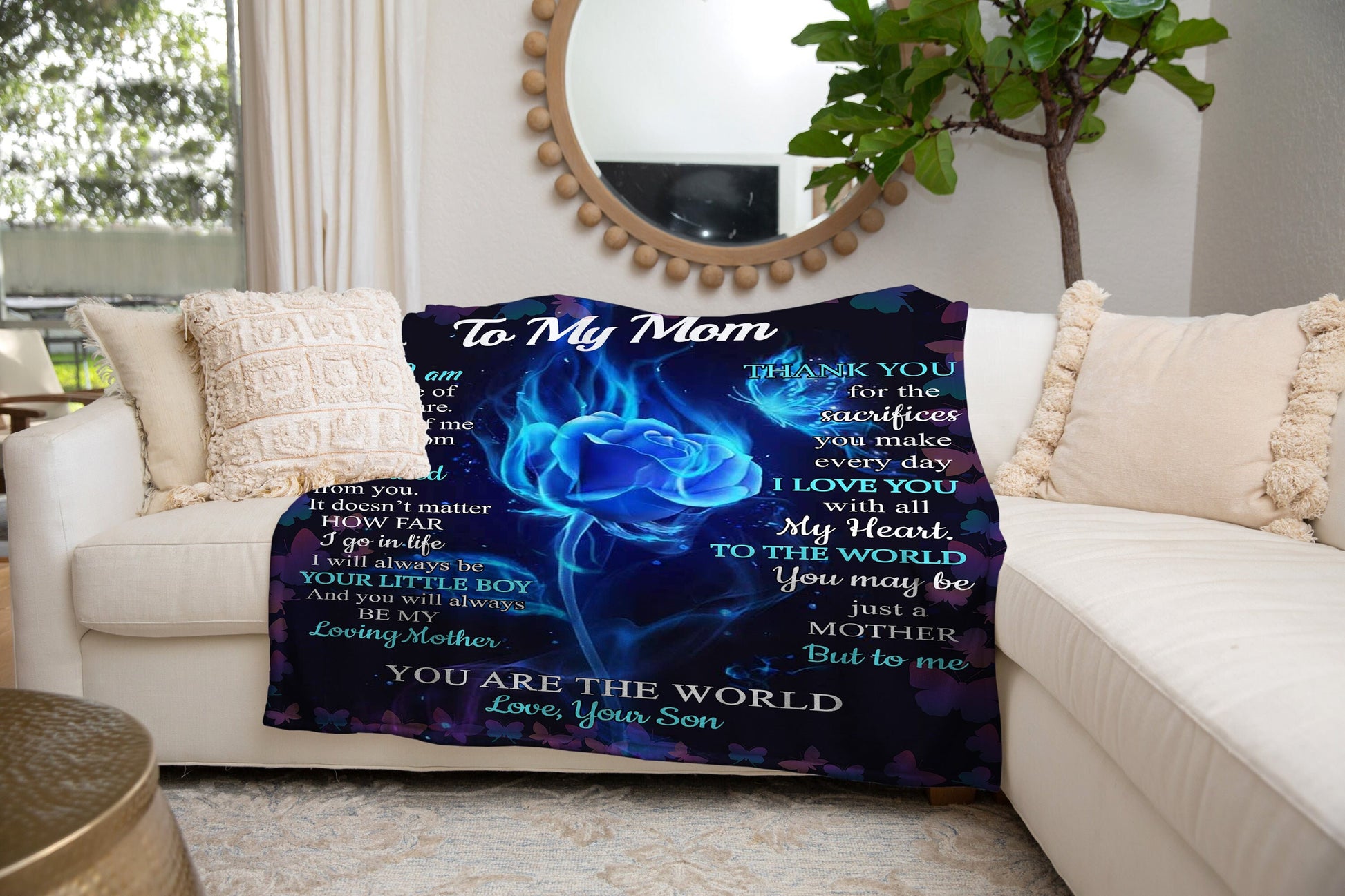 Mom - You Are My World | Premium Plush Blanket, Queen, Throw, Fleece, Sherpa