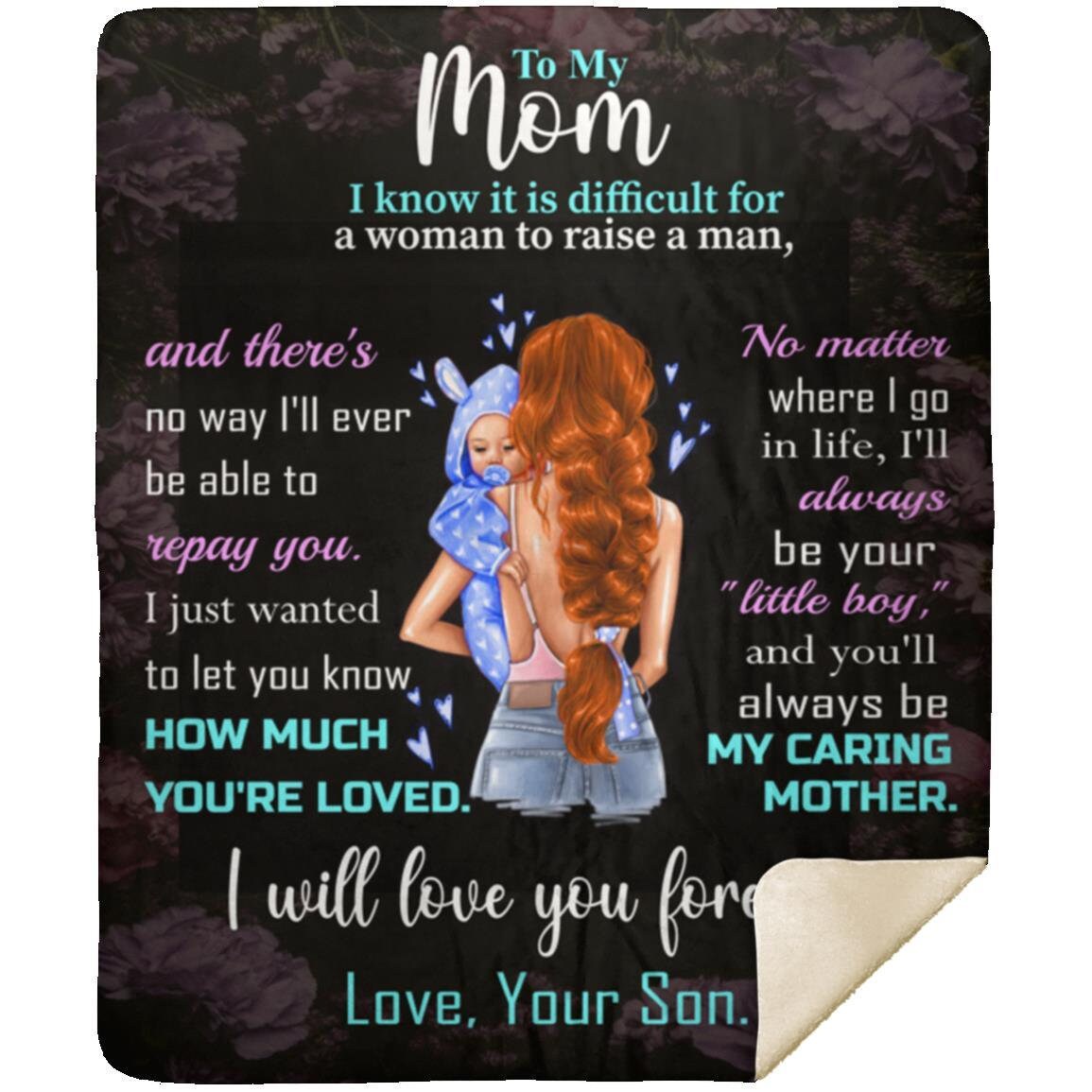 Mom - You Are Loved | Auburn Hair | Premium plush Blanket, Queen, Throw, Fleece, Sherpa
