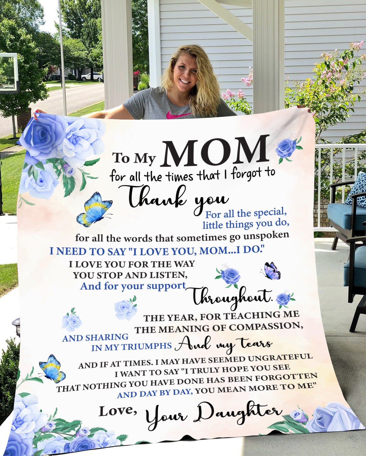 Mom - Need To Say I Love You | Premium Plush Blanket, From Daughter, Queen, Throw, Fleece, Sherpa
