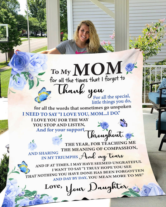 Mom - Need To Say I Love You | Premium Plush Blanket, From Daughter, Queen, Throw, Fleece, Sherpa