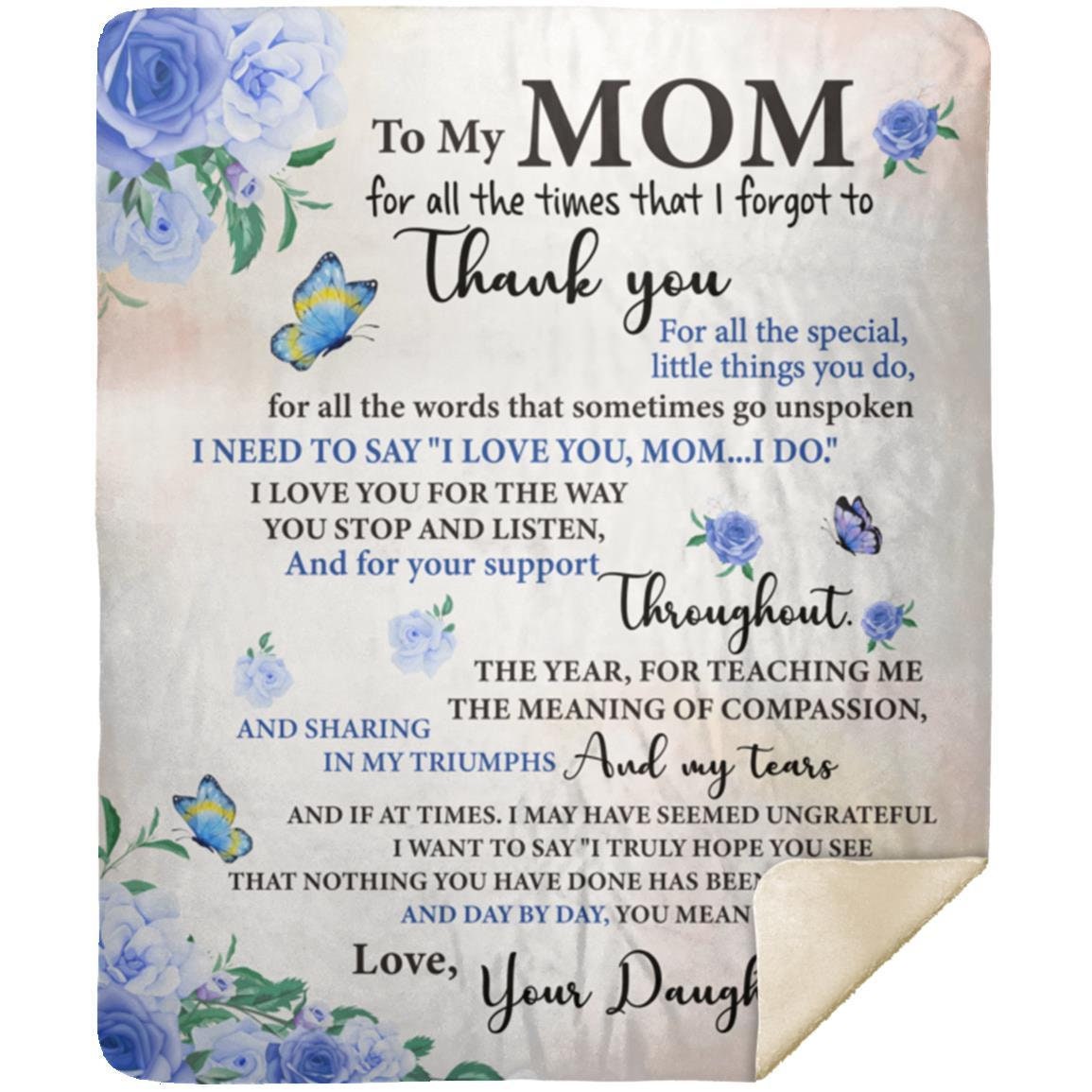 Mom - Need To Say I Love You | Premium Plush Blanket, From Daughter, Queen, Throw, Fleece, Sherpa