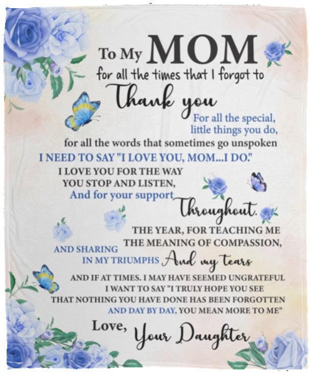 Mom - Need To Say I Love You | Premium Plush Blanket, From Daughter, Queen, Throw, Fleece, Sherpa