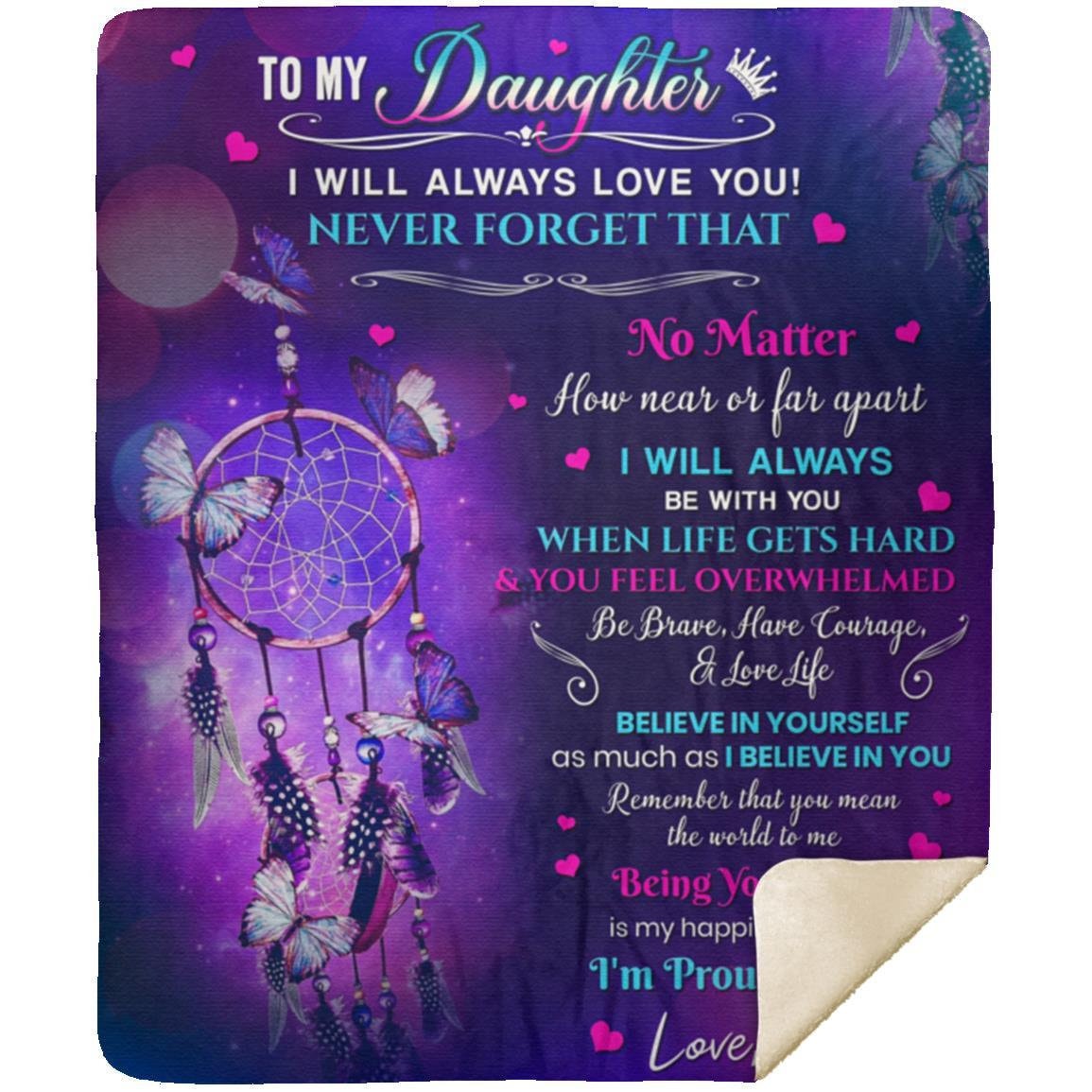 Daughter - Believe In Yourself | Premium Plush Blanket, Queen, Throw, Fleece, Sherpa