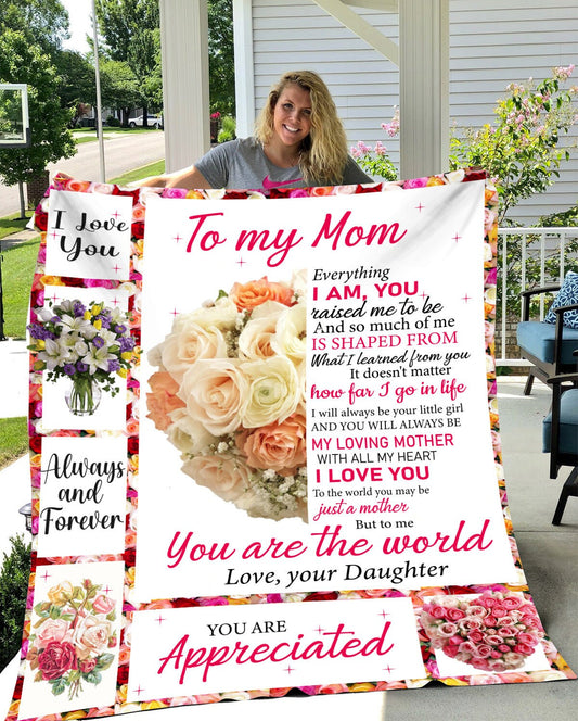 To My Mom - You Are Appreciated | Premium Plush Blanket, Queen, Throw, Fleece, Sherpa