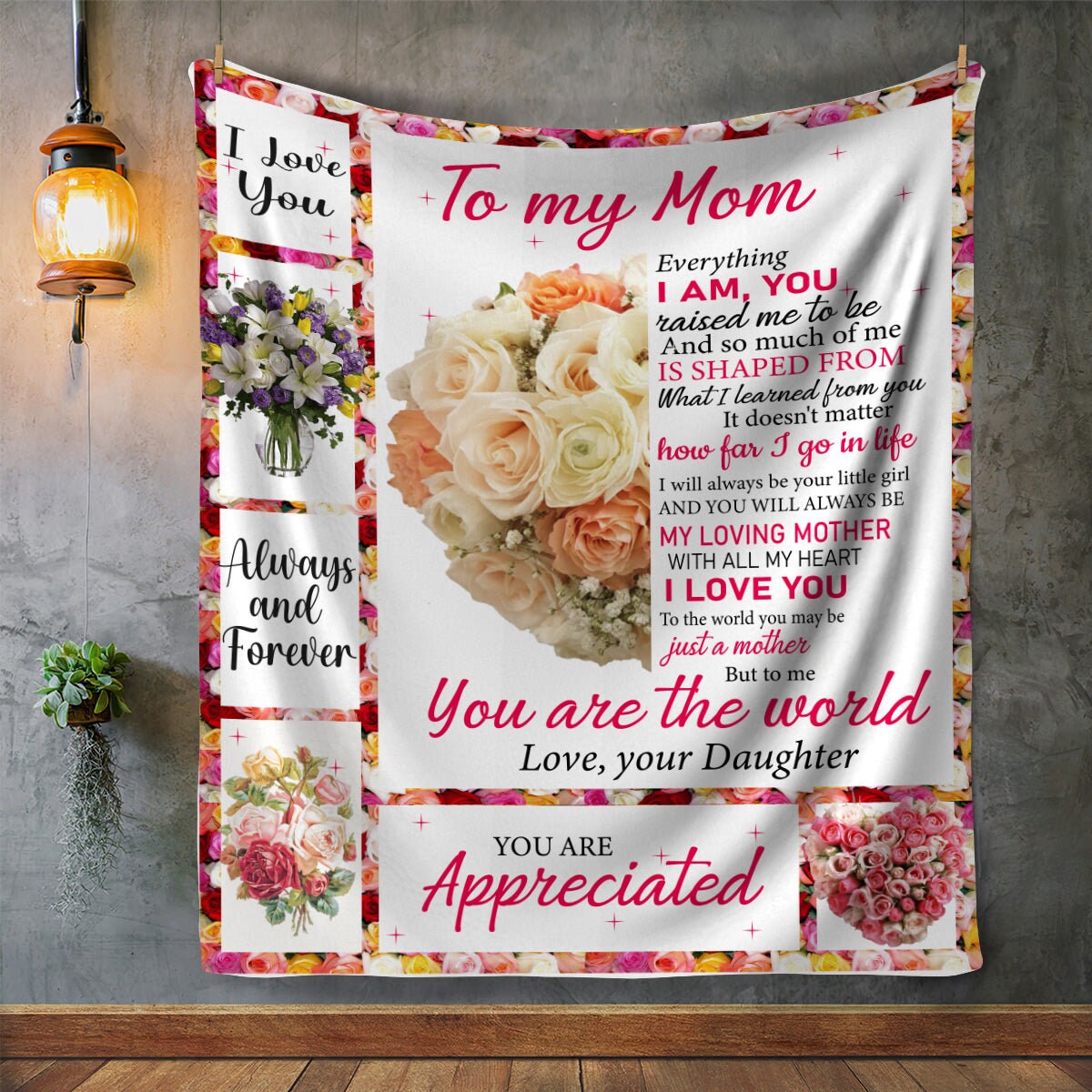 To My Mom - You Are Appreciated | Premium Plush Blanket, Queen, Throw, Fleece, Sherpa