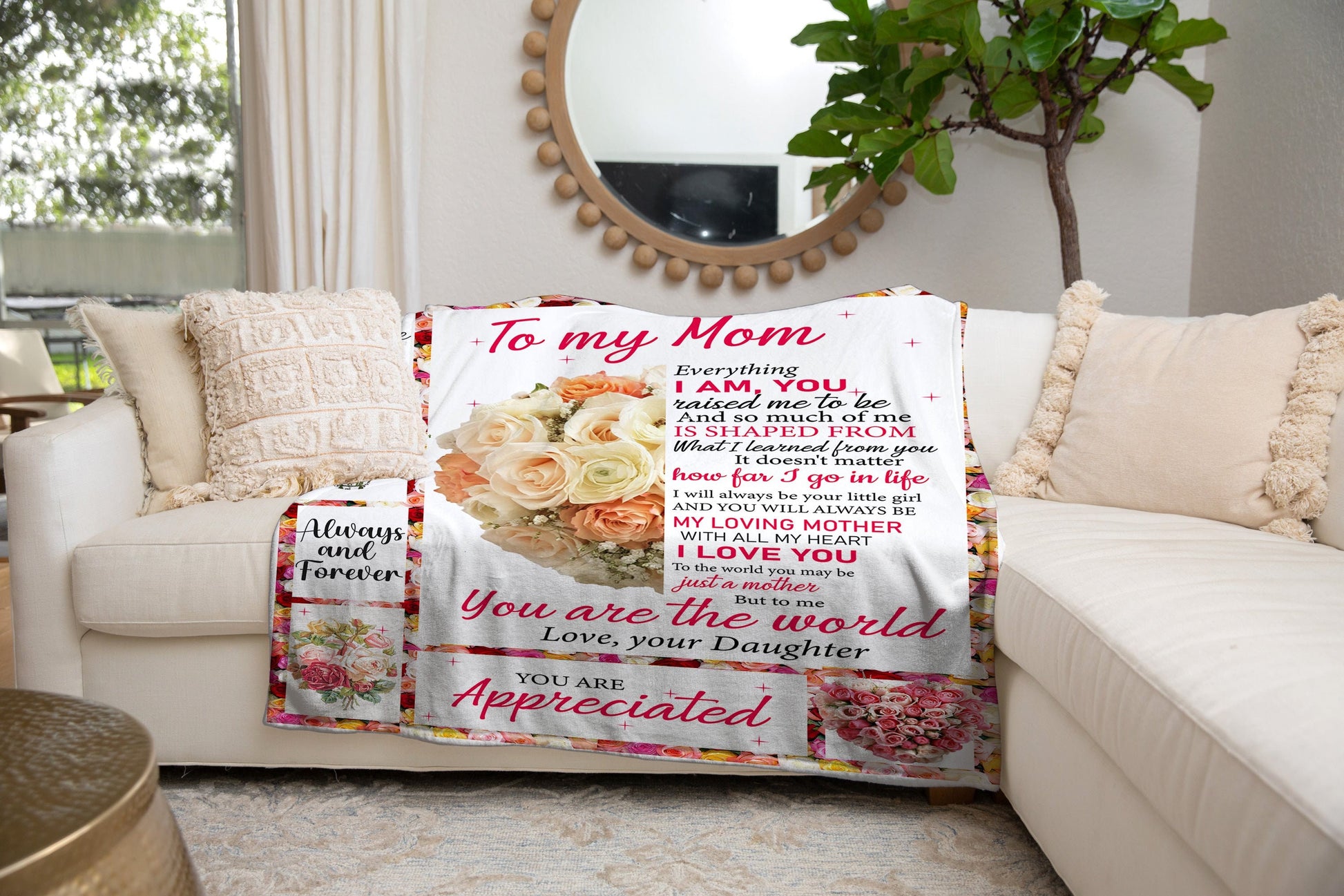 To My Mom - You Are Appreciated | Premium Plush Blanket, Queen, Throw, Fleece, Sherpa