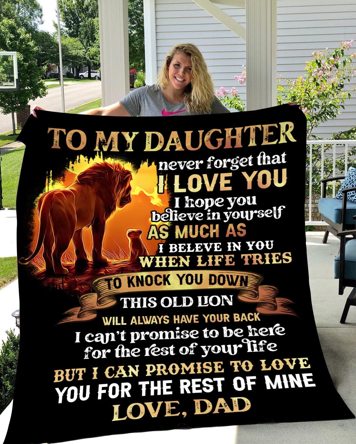 To My Daughter - Always Have Your Back | Premium Plush Blanket, Queen, Throw, Fleece, Sherpa
