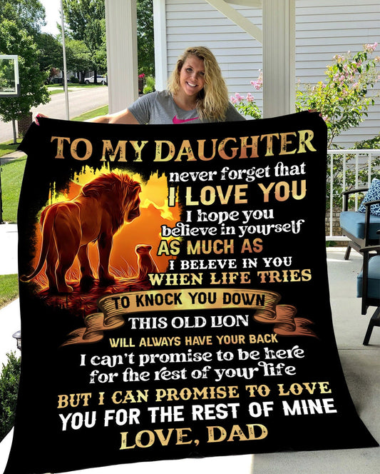 To My Daughter - Always Have Your Back | Premium Plush Blanket, Queen, Throw, Fleece, Sherpa