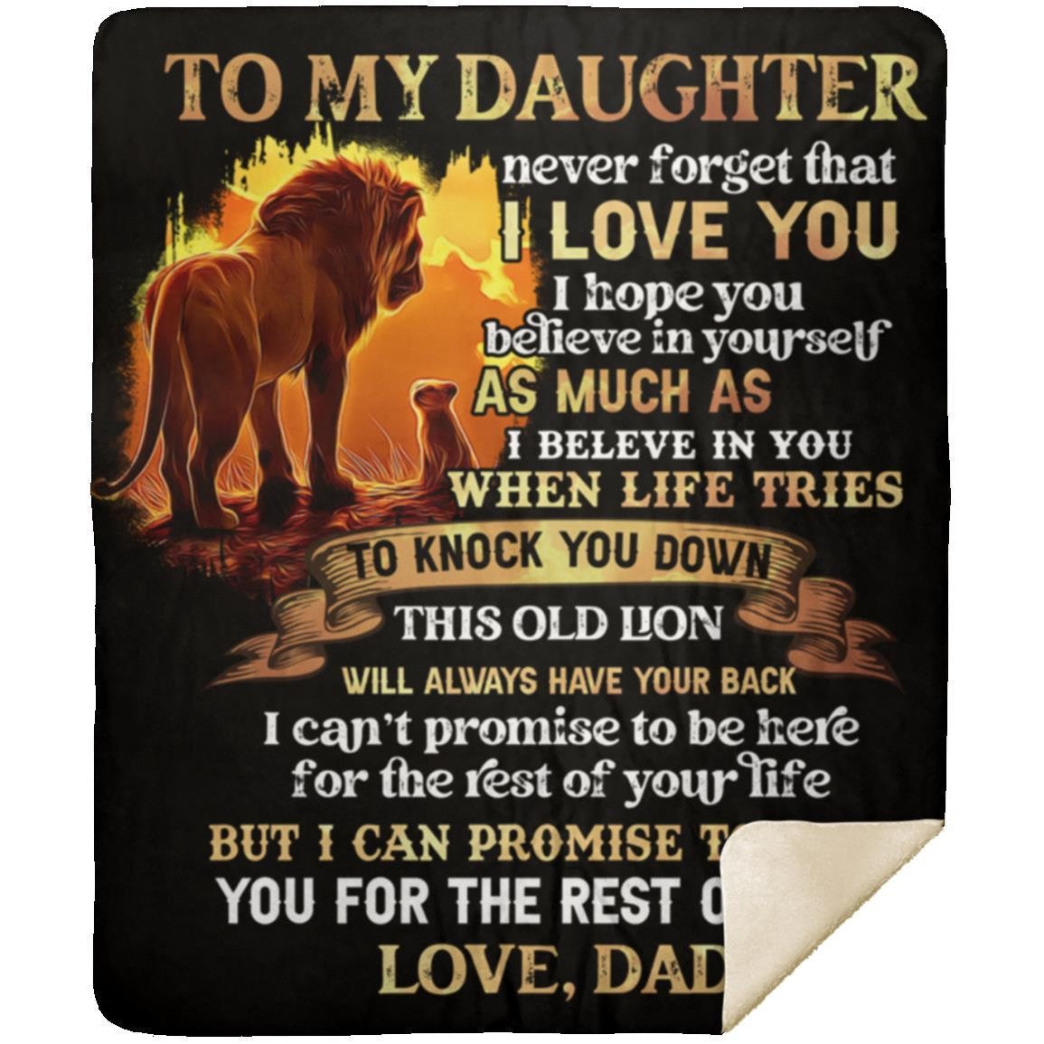 To My Daughter - Always Have Your Back | Premium Plush Blanket, Queen, Throw, Fleece, Sherpa