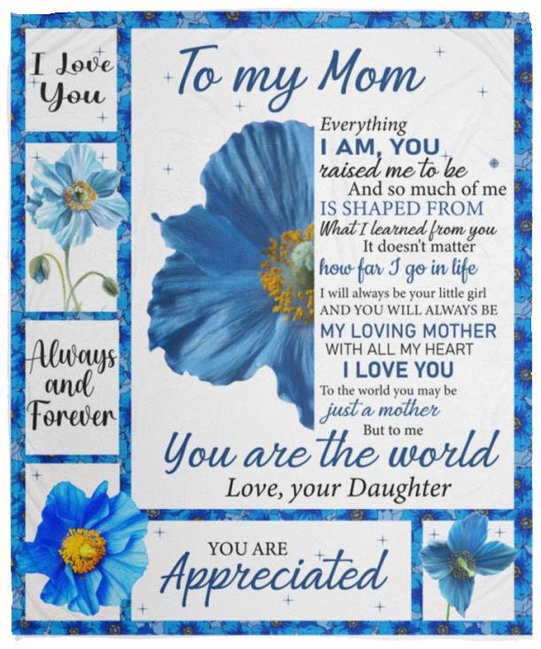 To My Mom - You Are The World | Premium Plush Blanket, From Daughter, Queen, Throw, Fleece, Sherpa