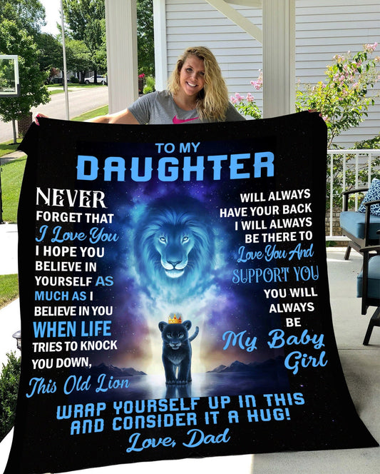 To My Daughter - I Believe In You | Premium Plush Blanket, Queen, Throw, Fleece, Sherpa
