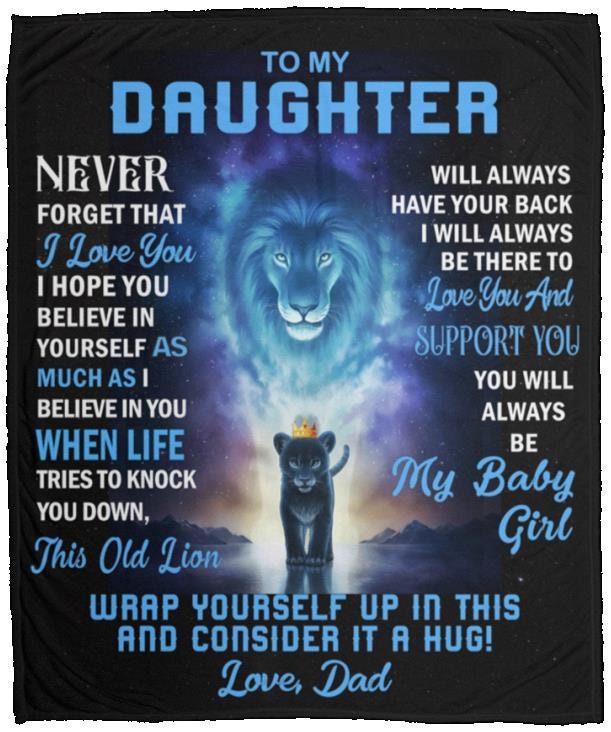 To My Daughter - I Believe In You | Premium Plush Blanket, Queen, Throw, Fleece, Sherpa