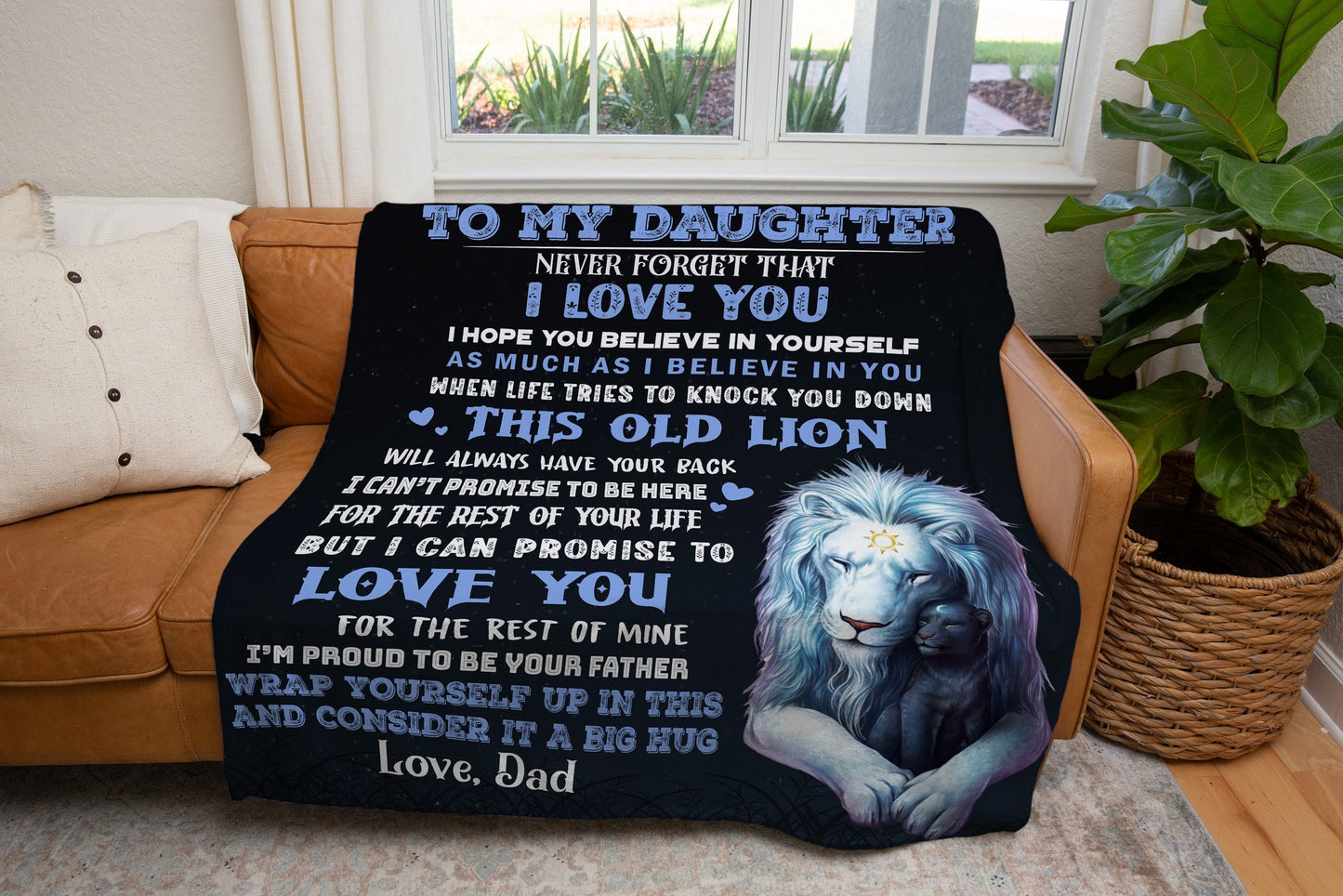 To My Daughter - I Love You | Premium Plush Blanket, Queen, Throw, Fleece, Sherpa