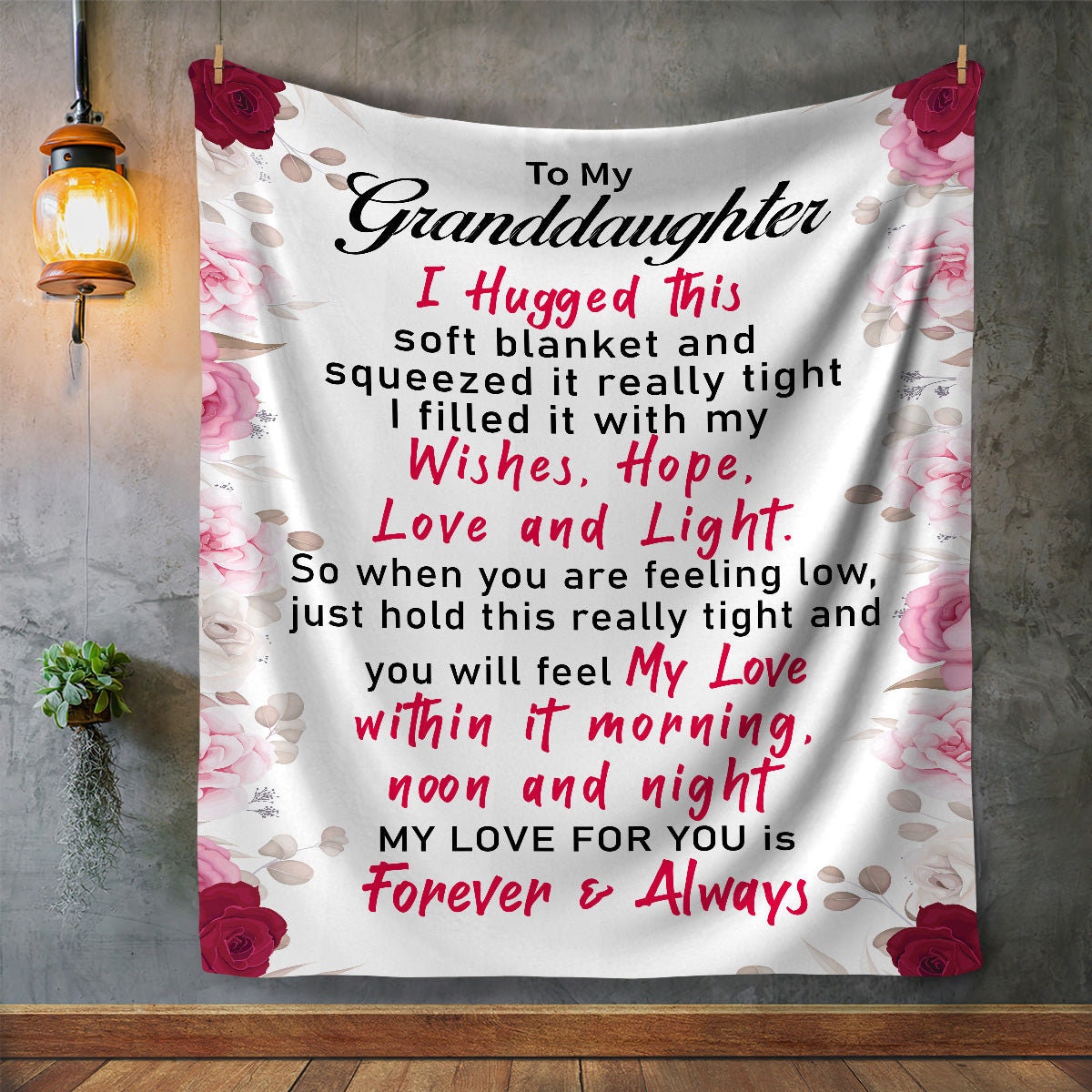 To My Granddaughter - Hope, Love, & Light | Premium Plush Blanket