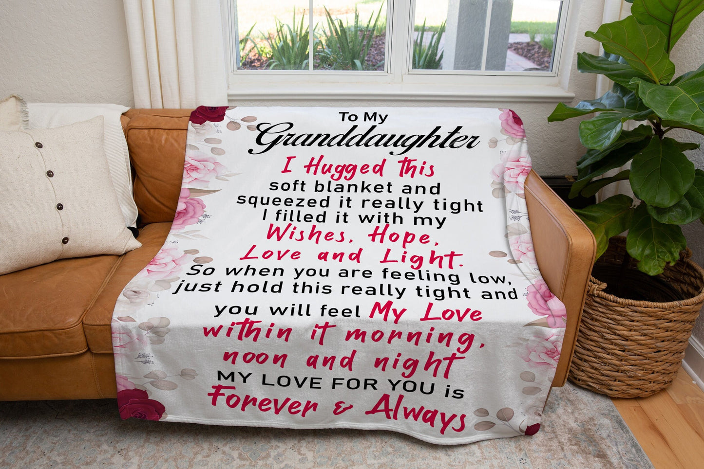 To My Granddaughter - Hope, Love, & Light | Premium Plush Blanket