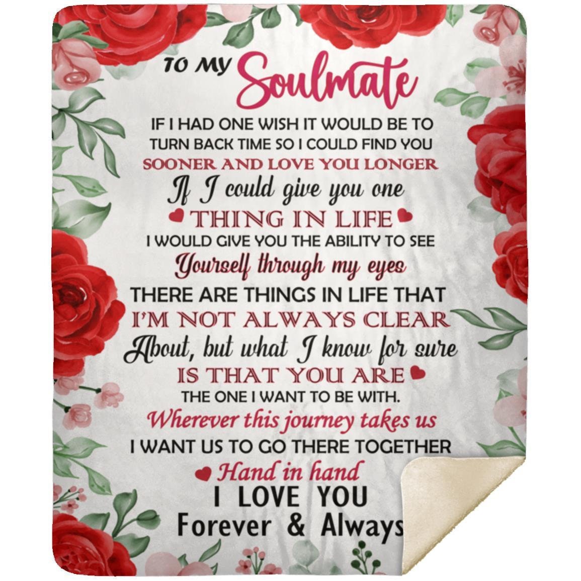 To My Soulmate - Hand in Hand | Premium Plush Blanket, Queen, Throw, Fleece, Sherpa