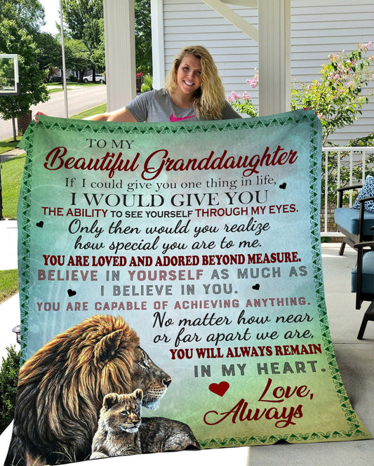 To My Beautiful Granddaughter - You Are Loved | Premium Plush Blanket