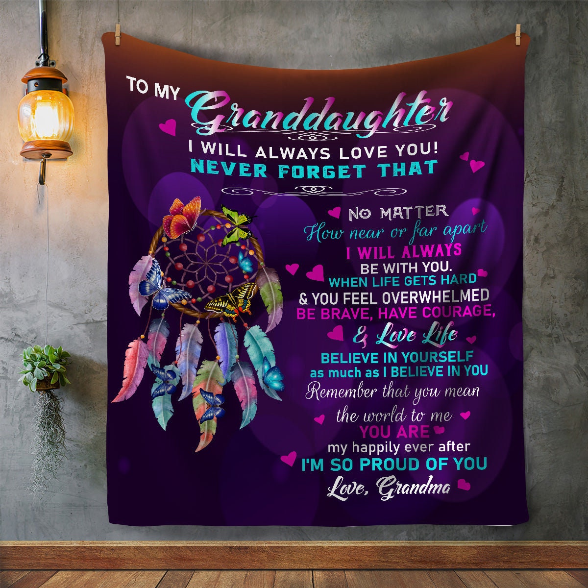 To My Granddaughter - Love Grandma | Premium Plush Blanket