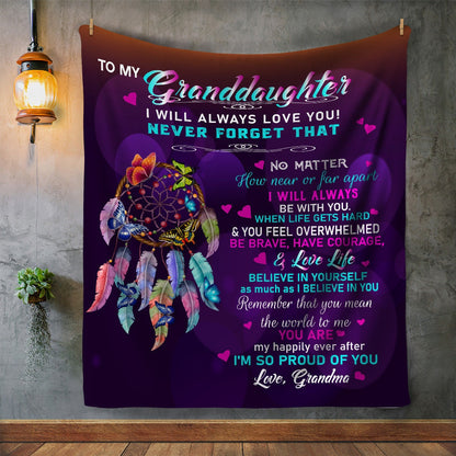 To My Granddaughter - Love Grandma | Premium Plush Blanket
