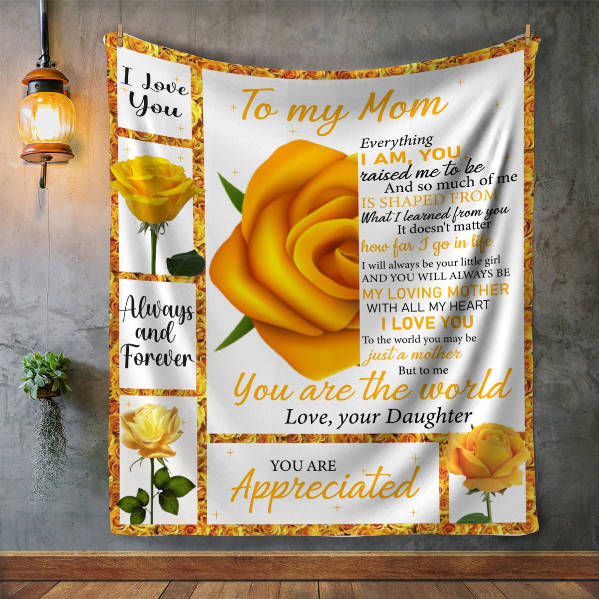To My Mom - I love You | Premium Plush Blanket, Queen, Throw, Fleece, Sherpa