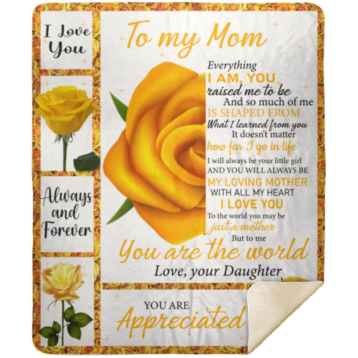 To My Mom - I love You | Premium Plush Blanket, Queen, Throw, Fleece, Sherpa