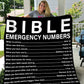Bible Emergency Numbers - Christian | Premium Plush Blanket, Queen, Throw, Fleece, Sherpa