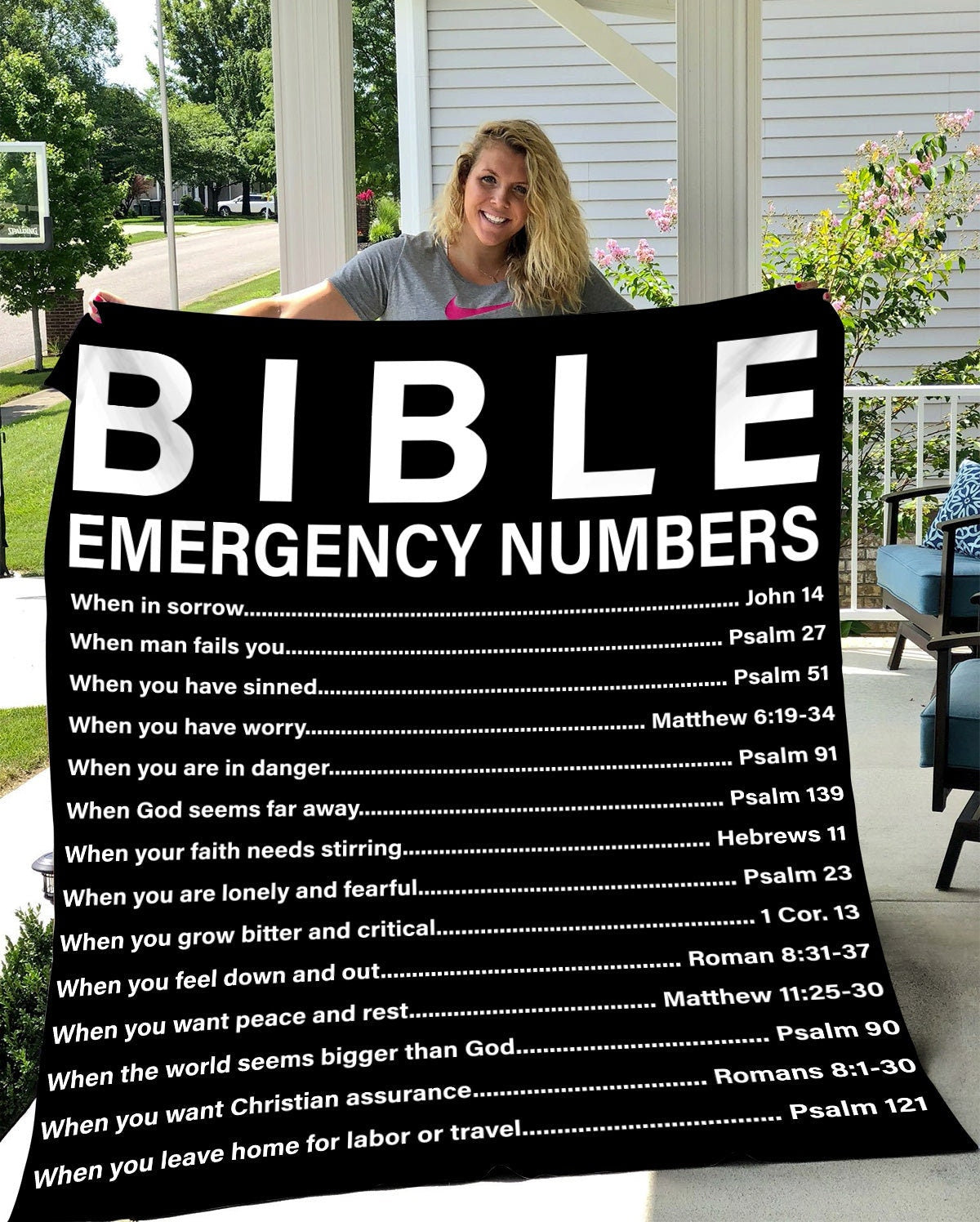 Bible Emergency Numbers - Christian | Premium Plush Blanket, Queen, Throw, Fleece, Sherpa