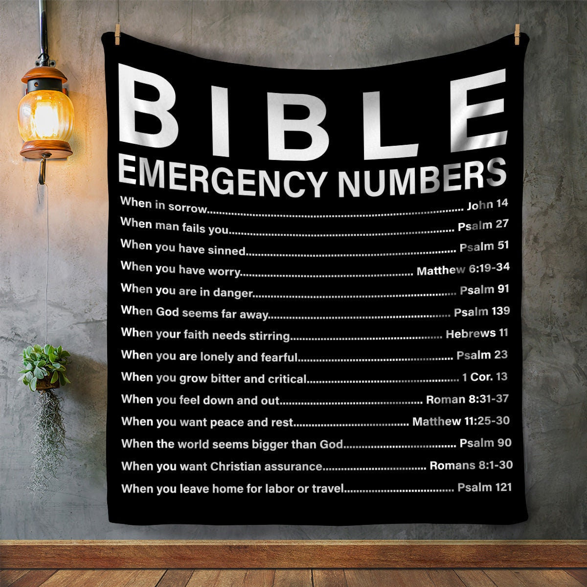 Bible Emergency Numbers - Christian | Premium Plush Blanket, Queen, Throw, Fleece, Sherpa