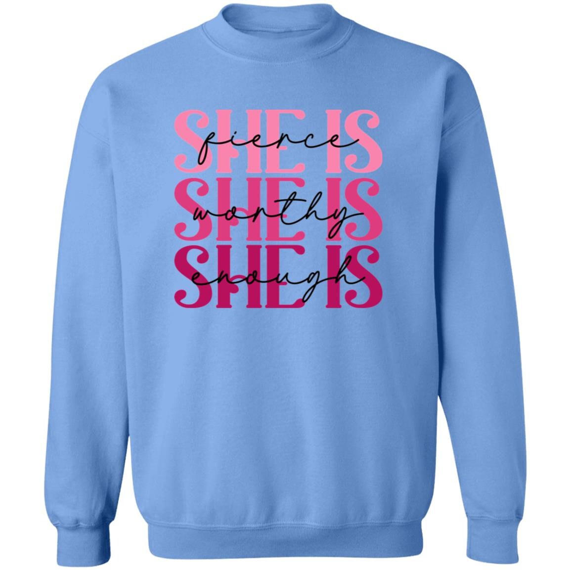 She Is Enough - Premium Graphic Unisex Sweatshirt, Breast Cancer Awareness