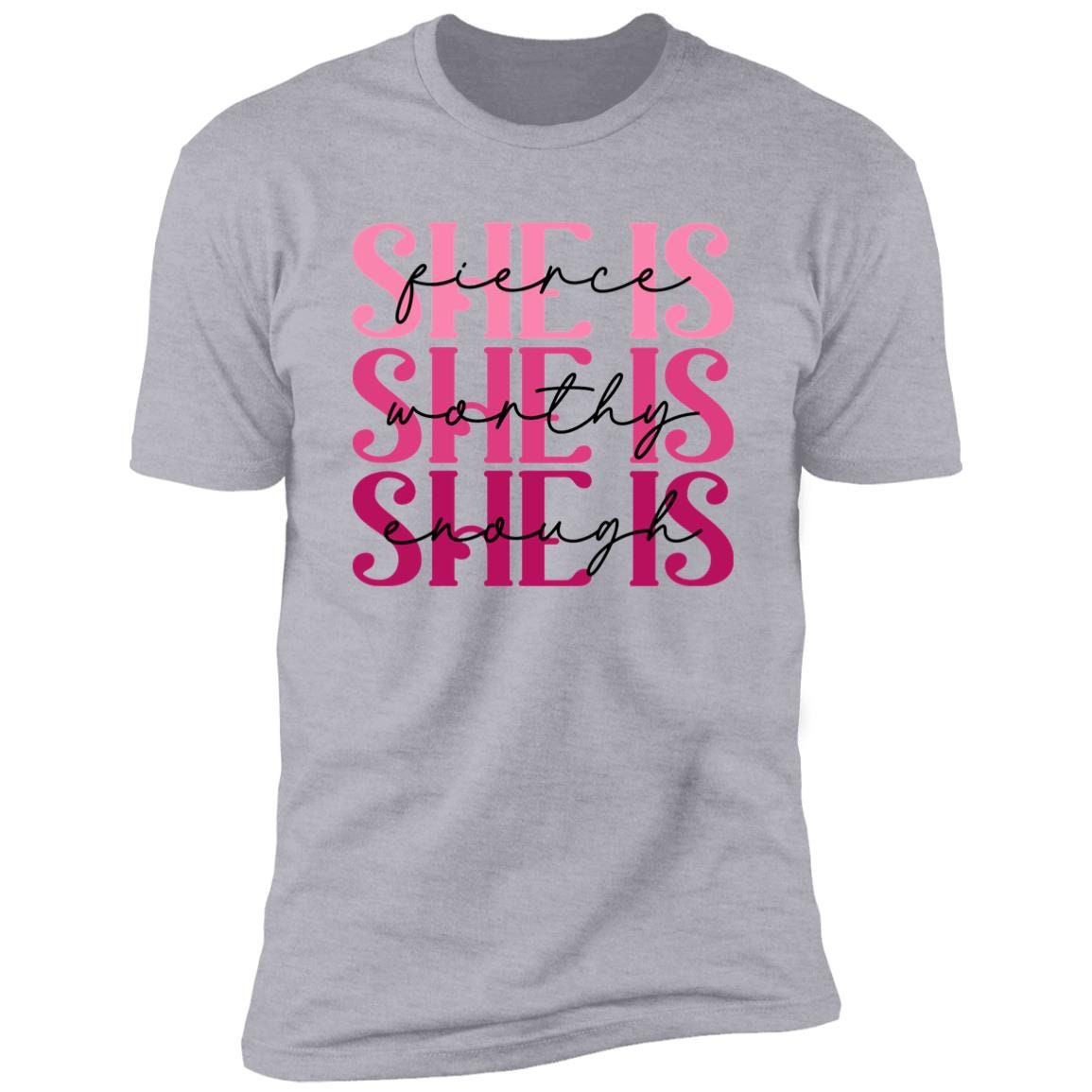 She Is Enough - Premium Graphic Tee Breast Cancer Awareness Unisex T-Shirt, Five Color Choices