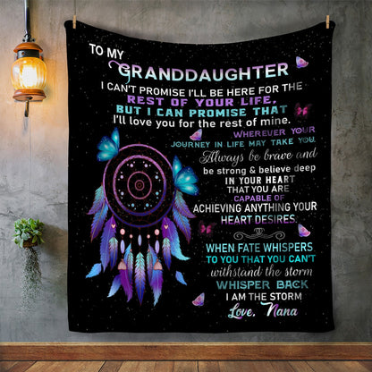 To My Granddaughter - Love Nana | Premium Plush Blanket, Gift Message for Granddaughter