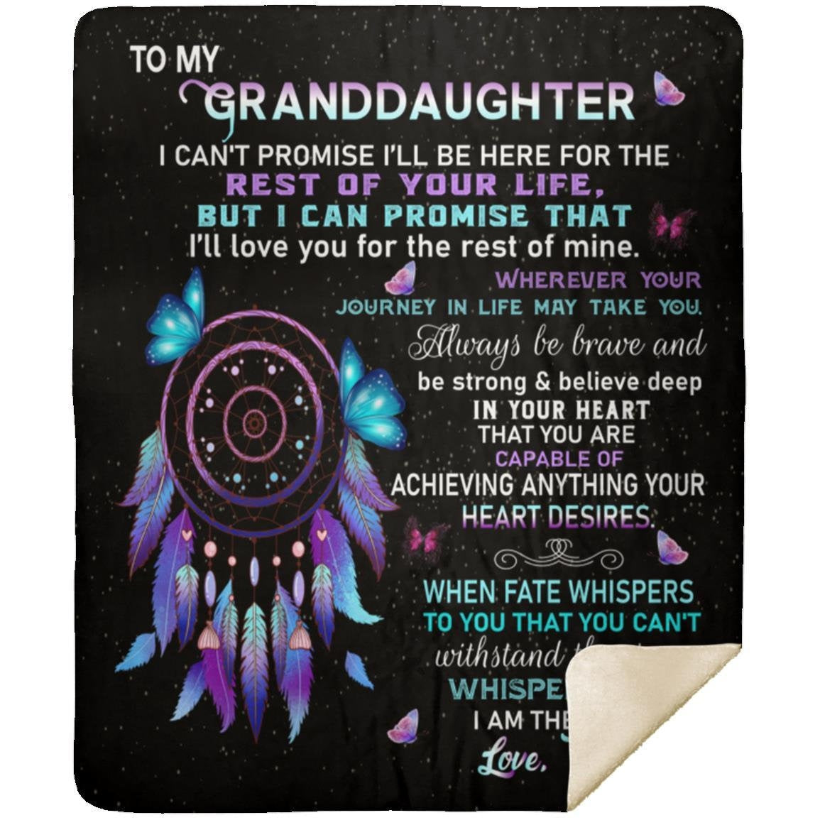 To My Granddaughter - Love Nana | Premium Plush Blanket, Gift Message for Granddaughter