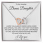 Bonus Daughter | Interlocking Hearts, Gift From Mom or Dad, Gift Message, Christmas, Birthday, Valentines Gift