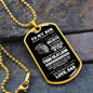 To My Son | Old Lion | Dog Tag Necklace, Gift for Son, From Dad, Father to Son