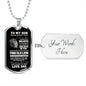 To My Son | Old Lion | Dog Tag Necklace, Gift for Son, From Dad, Father to Son