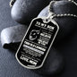 To My Son | Old Lioness | Dog Tag Necklace, Gift From Mom, Mother to Son