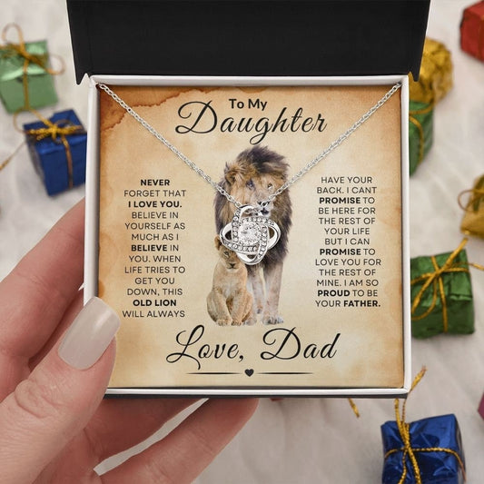 To My Daughter From Dad, Love Knot Necklace, Father to Daughter Gift, Birthday Gift To Daughter From Dad, Daughter Necklace, Graduation Gift