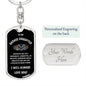 To My Badass Daughter | Dog Tag Key Chain, Engraved Message on Back, Christmas, Graduation, Birthday Gift, From Mom, From Dad to Daughter
