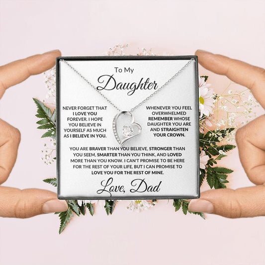 To My Daughter From Dad, Forever Love Necklace, Father to Daughter Gift, Birthday Gift To Daughter From Dad, Daughter Necklace, Graduation