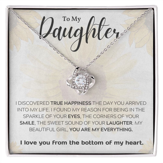 To My Daughter, Love Knot Necklace, Gift from Mom, Gift from Dad, Daughter Necklace, Daughter Gift, Daughter Valentines, Daughter Christmas