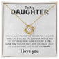 To My Daughter, Love Knot Necklace, Gift from Mom, Gift from Dad, Daughter Necklace, Daughter Gift, Daughter Valentines, Daughter Christmas
