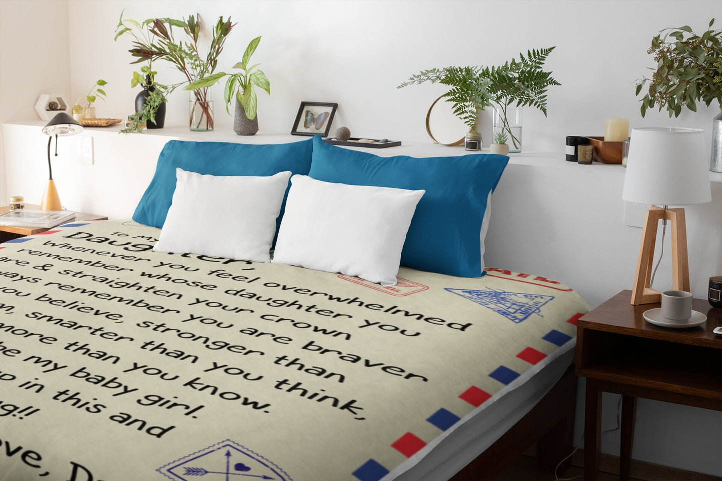 To My Daughter, Cozy Plush Fleece Blanket - 50X60, Daughter Gift, Dad To Daughter Throw Blanket Gift, Birthday Graduation Christmas Gifts