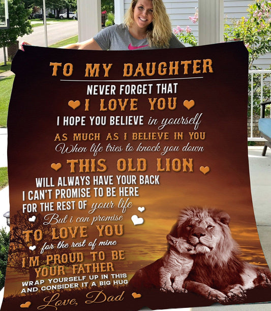 To My Daughter, Cozy Plush Fleece Blanket - 50X60, Daughter Gift, Dad to Daughter Throw Blanket Gift, Birthday Graduation Christmas Gifts