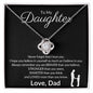 To My Daughter From Dad, Love Knot Necklace, Father to Daughter Gift, Birthday Gift To Daughter From Dad, Daughter Necklace, Graduation Gift