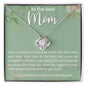 To The Best Mom, Love Knot Necklace, Mom Birthday Gift from Daughter, Mom Gift from Son, Christmas Gift for Mom, Valentines Gift for Mom