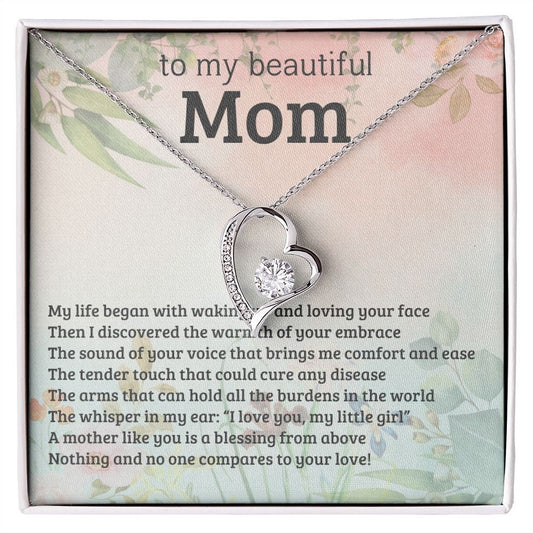 To My Mom, Forever Love Necklace, Mom Birthday Gift from Daughter, Mom Gift from Son, Christmas Gift for Mom, Valentines Gift for Mom