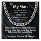 Cuban Link Chain Necklace for My Man - Funny & Sweet Gift for Boyfriend - Boyfriend Christmas Gift for Him - Boyfriend Valentines