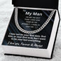 Cuban Link Chain Necklace for My Man - Funny & Sweet Gift for Boyfriend - Boyfriend Christmas Gift for Him - Boyfriend Valentines