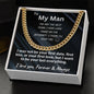 Cuban Link Chain Necklace for My Man - Funny & Sweet Gift for Boyfriend - Boyfriend Christmas Gift for Him - Boyfriend Valentines